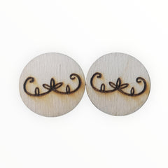 29mm Wood Burned Cabs Curved Motif