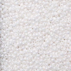 10/0 Preciosa Seed Beads Opaque Rainbow Chalk White