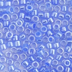 Delica 11/0 RD #0240 Light Crystal Sapphire Ceylon Line Dyed 5.2g Vial