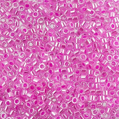 Delica 11/0 RD #0247 Crystal Fuchsia Ceylon Lined-Dyed 5.2g Vial