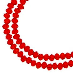 Crystal Lane Rondelle 2 Strand 7in (apx78pcs) 4x6mm Transparent Red