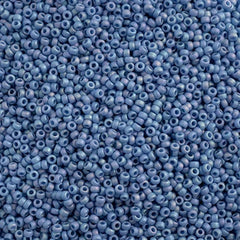 15/0 Miyuki Seed Beads Frosted Glazed/Rainbow Blue Sapphire Matte AB #4704