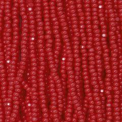 13/0 Charlotte Cut Preciosa (Czech) Bead Opaque Red Strung