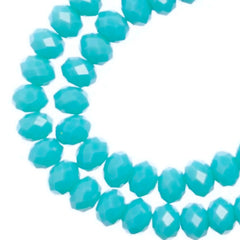 Crystal Lane Rondelle 2 Strand 7in (apx78pcs) 4x6mm Turquoise Blue