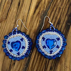 Nora Labillois - Earrings Blue Heart Diamond