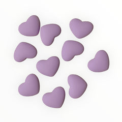 18mm Matte Resin Heart Gems – Glue-On (Sold in Pairs)