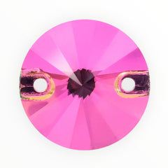 12mm Rose Round AAAAA Glass Crystal, Sew On Gems, Sold in Pairs