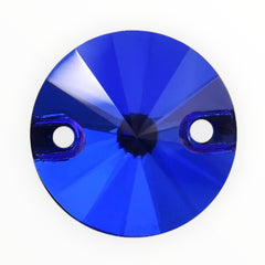 12mm Capri Blue Round AAAAA Glass Crystal, Sew On Gems, Sold in Pairs