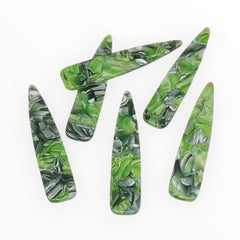 12×54 mm Marbled Long Teardrop, One-Hole Sew-On Acrylic Resin Gem (Sold in Pairs)