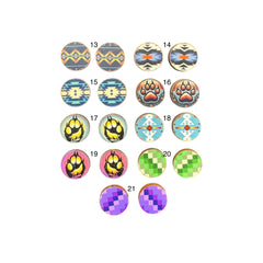 Mini Wooden Cabochons – 0.5″ (Multiple Designs, Sold in Pairs)