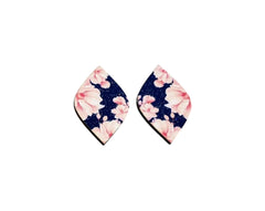 Wooden Pink Floral Cabochons – 1.5″ (Sold in Pairs)