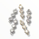 Cubic Zirconia Pendant Connectors – 26×7mm (KC Gold & Rhodium)