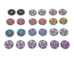 Kokum Scarf Circle Cabochons – 1″ (Multiple Colours, Sold in Pairs)