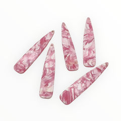 12×54 mm Marbled Pastels Long Teardrop, One-Hole Sew-On Acrylic Resin Gem (Sold in Pairs)