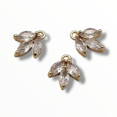 Leaf Shape Charms – 12×10mm Copper Metal (Rhodium & KC Gold)