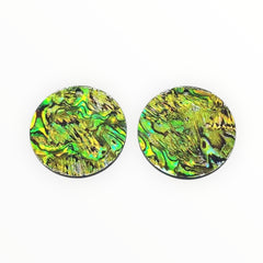35 mm Abalone Shell Circle, One-Hole Sew-On Shell on Acrylic Gem (Sold in Pairs)