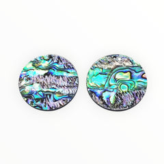 35 mm Abalone Shell Circle, One-Hole Sew-On Shell on Acrylic Gem (Sold in Pairs)