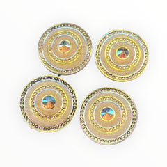 30mm Round AB Cabochons, Multiple Colours