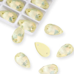 17*28mm Jonquil Fancy Glass Crystal, Sew On Gems, Sold in Pairs