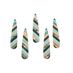 53.5 × 11 × 3 mm Wood & Acrylic/Resin Teardrop