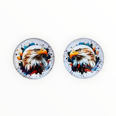 20mm Eagle Splash Glass Gems – Glue-On (Pair)