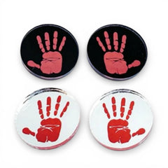 1" MMIWG2S Red Hands Acrylic Mirror Cabochons