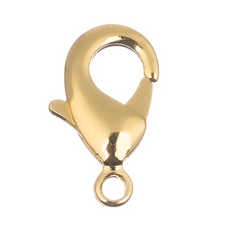 18kt Gold Plated Lobster Clasp 12mm 6pcs