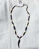 Silas - Natural Stone & Bone Necklace Non-Binary Pride