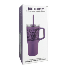32oz Insulated Tumbler with Straw – Butterfly by Morgan Asoyuf