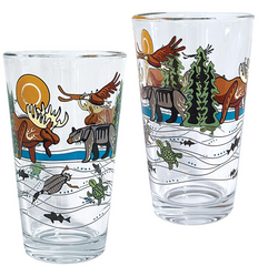 Printed Glass Tumbler (Set of 2) - Hummingbird (Nenookaasi)