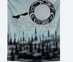 Eagle Moon Fleece Blanket