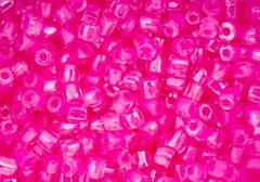 9/0 3 Cut Czech Seed Beads Transparent Rose C/L