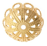 John Bead 14mm Gold-Plated Finding Caps – 4 Pieces