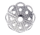 10mm Rhodium Bead Caps – Bright Silver – 10 Pieces