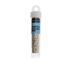 3-Cut 9/0 Czech Seed Beads Opaque Silver Terra Metallic Dyed, 13g Vial