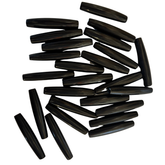 Hair Bone Pipes Oval Black 1.5" Worked on Bone 25 pieces