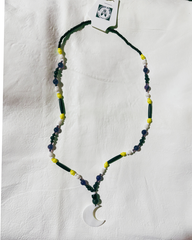 Silas - Natural Stone & Bone Necklace Non-Binary Moon