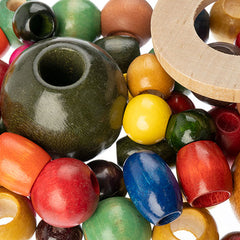 WOOD BEAD MIX LOOSE X-LG. MULTI COLOUR