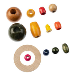 WOOD BEAD MIX LOOSE X-LG. MULTI COLOUR