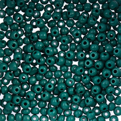 6/0 Preciosa Czech Seed Beads Opaque Medium Dark Green, 22g Vial
