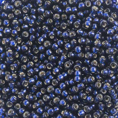 15/0 Miyuki Seed Bead Duracoat Navy Blue Dyed Silver Lined #4281