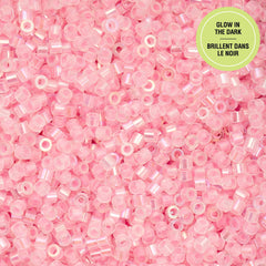 Cylin Beads by John Bead – Glow in the Dark AB - Pink – 25g Bag