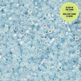 Cylin Beads by John Bead – Glow in the Dark AB - Blue – 25g Bag