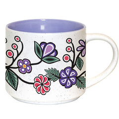 16 oz Ceramic Mug – Ojibwe Florals