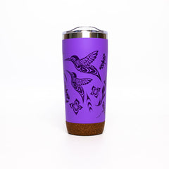 Simone Diamond (Coast Salish) – Cork Base Travel Mug – Hummingbird (20 oz)