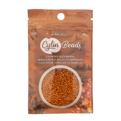 Cylin Beads by John Bead – Opaque Pumpkin Orange – 25g Bag