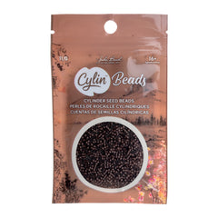 Cylin Beads by John Bead – Opaque Dark Brown Matte – 25g Bag
