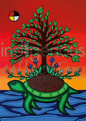 Creation – Matted Art Card by Marissa Indoe (Anishinaabe Artist)