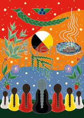 Culture and Wellness – Matted Art Card by Marissa Indoe (Anishinaabe Artist)