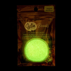 Cylin Beads by John Bead – Glow in the Dark AB - Yellow – 25g Bag